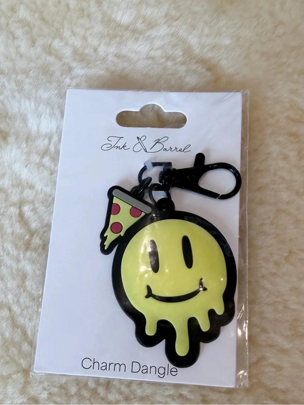 2 Ink & Barrel Yellow Smiley Pizza Charm Dangle for Kids - Ink & Barrel